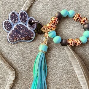 Paw Print Key Holder with Tassel